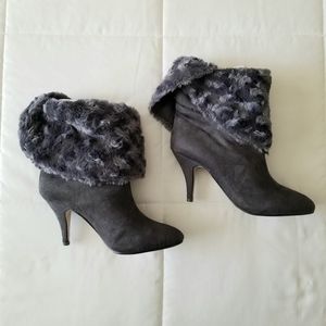 Anne Michelle Gray High Heel Booties Sz 7 1/2